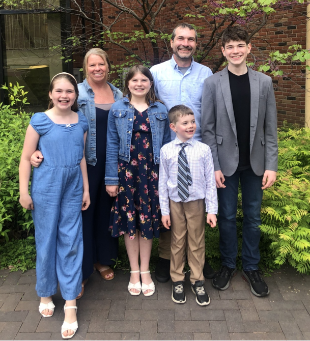 Caleb Morgan with his family